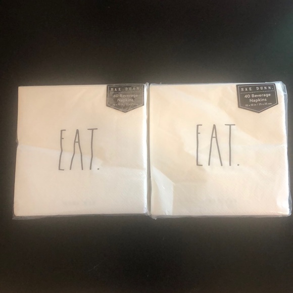 Rae Dunn Other - New rae Dunn EAT napkins 2 packs of 40
